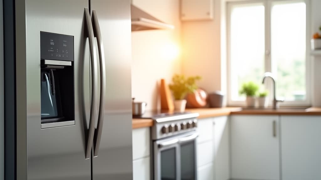 Residential kitchen with modern stainless steel appliances including a refrigerator and oven, reflecting the local Carmichael service area expertise in household appliance repair.
