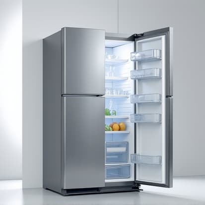 Carmichael Refrigerator Repair: Fast Diagnostic and Fix. A technician diagnosing a refrigerator in a modern kitchen in Carmichael, highlighting the urgency and efficiency of the service