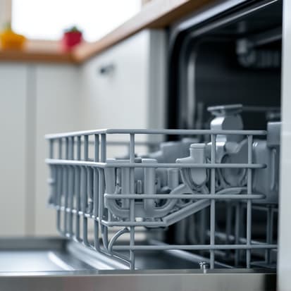 Sacramento dishwasher repair technician fixing spray arm in modern kitchen