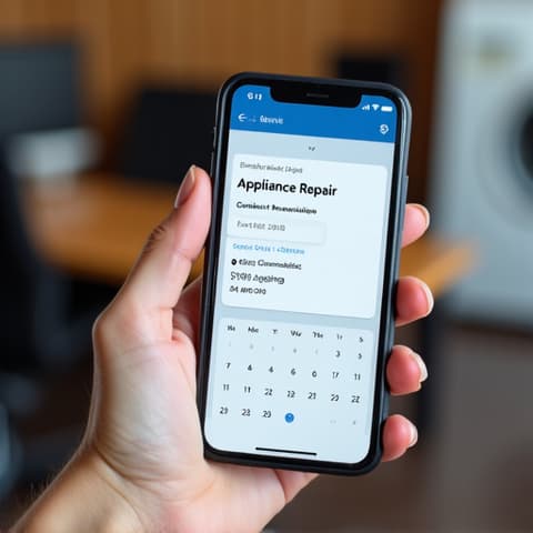Friendly appliance repair technician interacting with a satisfied homeowner in El Dorado Hills, highlighting excellent customer service. Trust, transparency, and personal connection.