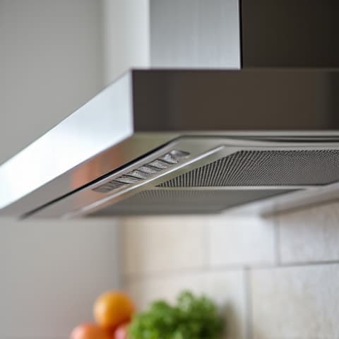 Technician performing a filter replacement on a ductless range hood in Elk Grove. Blower motor replacement also available for improved performance.