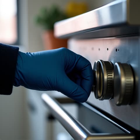 LG electric oven heating element fix in Folsom. Technician replacing a faulty heating element in an LG oven.