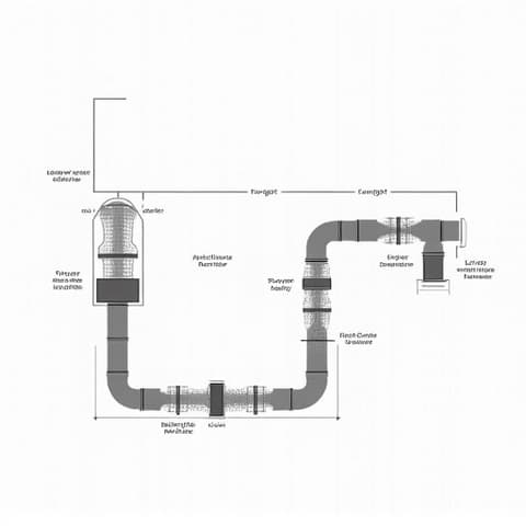 A detailed diagram illustrating a typical residential dryer vent system, highlighting critical points where lint accumulates and benefits of regular cleaning in Sacramento.