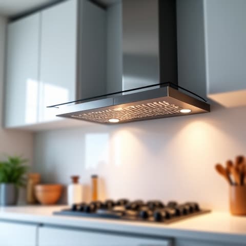 Expert calibrating a Wolf vent hood in a luxury kitchen in Granite Bay. Professional vent hood calibration for optimal smoke and odor extraction.