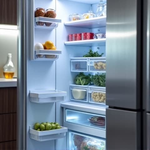 Luxury Sub-Zero Fridge Repair in Land Park. Expert adjusting the sealed system of a high-end Sub-Zero refrigerator, demonstrating specialized service for luxury appliance brands near Land Park homes.
