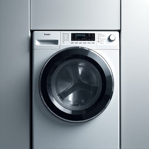 Technician addressing a high-end washer and dryer unit in an East Woodcreek, Roseville laundry room, providing a rapid solution.