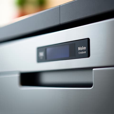 Technician meticulously installing a Miele dishwasher in a Glenmoor, Roseville residence, ensuring proper alignment and performance.