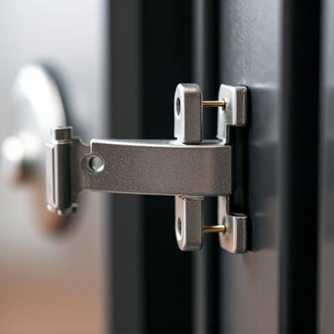 Before and After: Repairing a broken oven door hinge, restoring proper sealing and insulation. The images show the damaged hinge mechanism and its perfect alignment after replacement.