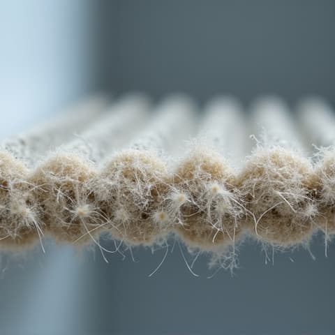 Refrigerator coils covered in pet hair before cleaning, indicating the importance of routine maintenance for pet owners in Sacramento.