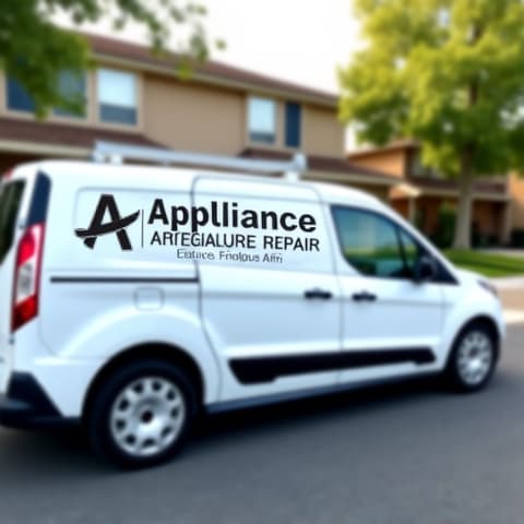 Local Appliances Repairs branded van parked near Whitney High School in Rocklin, ready for a service call