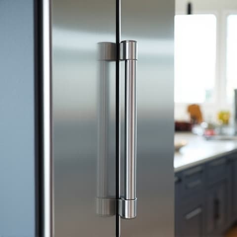 Roseville Sub-Zero Repair: Technician working on a built-in premium Sub-Zero refrigerator. Expert appliance technician performing maintenance on a high-end built-in Sub-Zero refrigerator in a modern kitchen setting, highlighting precision and specialized expertise.