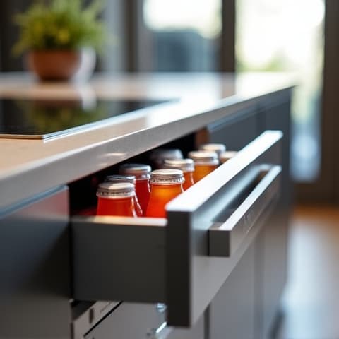 Sub-Zero undercounter drawer refrigerator repair, ensuring perfectly chilled beverages in a Gold River entertainment area.