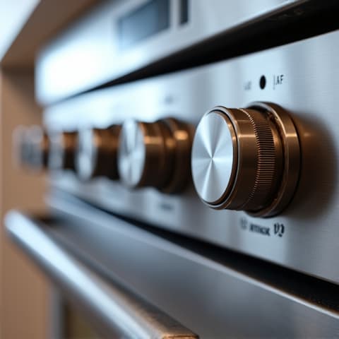 Skilled professional repairing a large Viking oven in an Olympus Pointe, Roseville home, restoring full cooking capabilities.