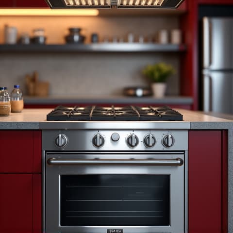 Certified technician performing a complex repair on a Wolf range in a modern Stoneridge kitchen in Roseville, ensuring perfect functionality.