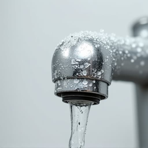 Faucet with white crust from hard water in Sacramento