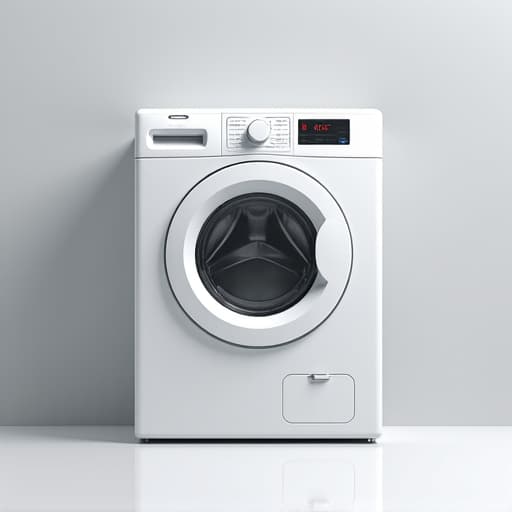 Industrial laundry equipment service technician performing maintenance on a washing machine in a Sacramento commercial facility