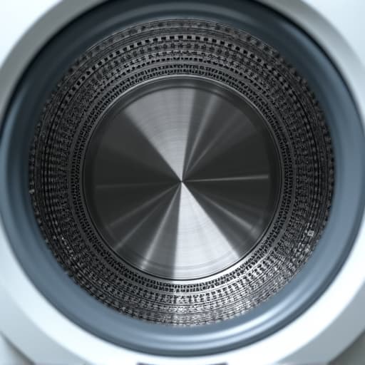 Sacramento resident inspecting washing machine drum for cleanliness