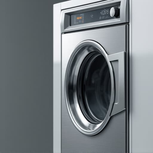 woman checking newly repaired washing machine with a technician