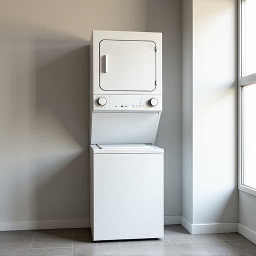 Sacramento apartment laundry room with stackable washer dryer