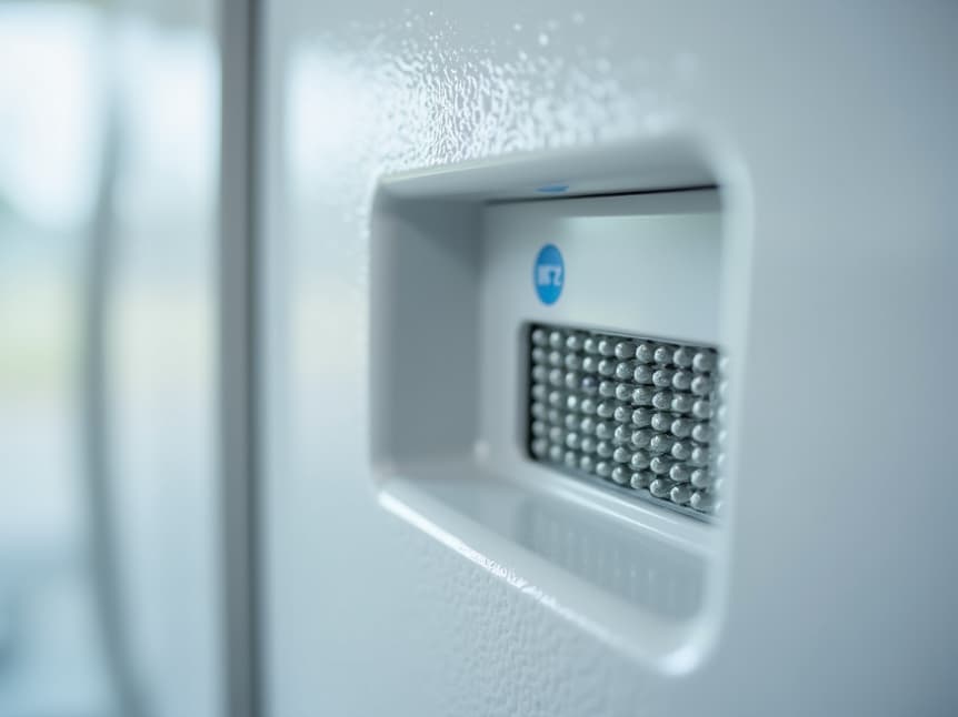 homeowner cleaning refrigerator coils for maintenance