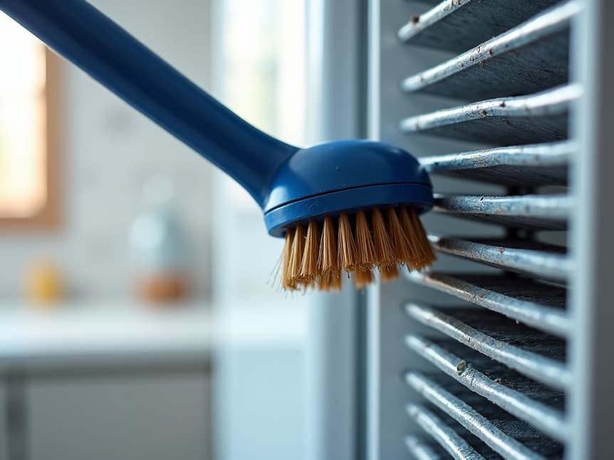 technician cleaning refrigerator coils for efficient fridge operation in Sacramento