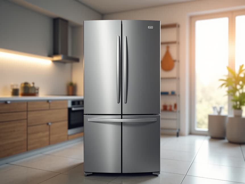 sacramento appliance repair technician fixing refrigerator in modern kitchen