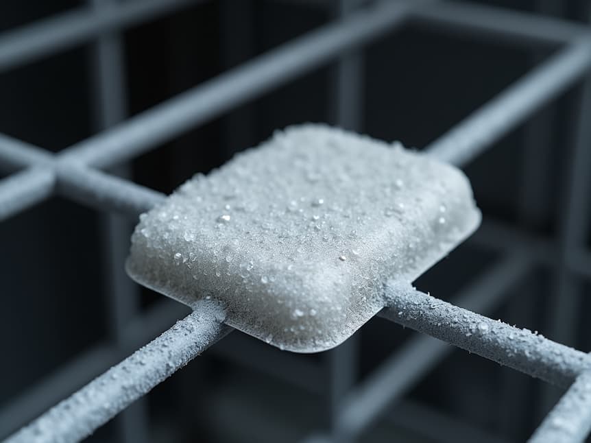 Close-up of a calcified dishwasher heating element, emphasizing the effects of hard water on appliances and the need for maintenance