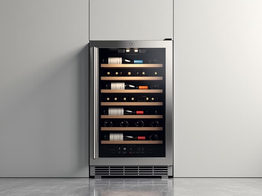 Specialized wine cooler with bottles of wine being repaired